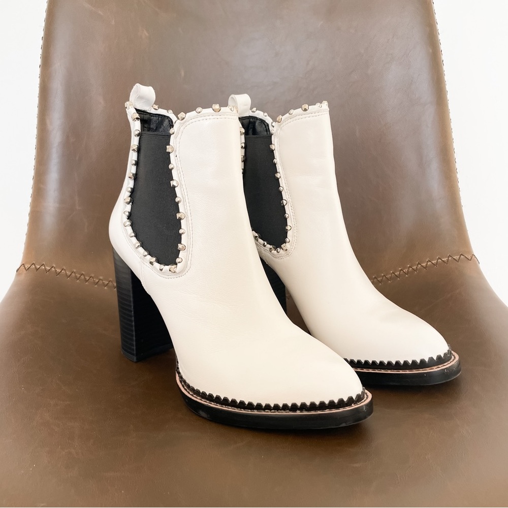 *SOLD* SAM EDELMAN white studded western ankle booties 7